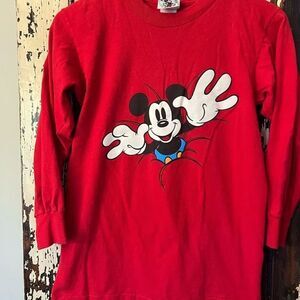 Vintage Juniors Mickey & Co Mickey Mouse front back Long sleeve T-shirt. Size M